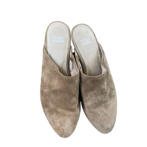 Eileen Fisher Womens Tan Suede Block Mules Shoes Size 5 SKU 8843 - Picture 13 of 14